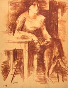 W Gimmi : Femme assise à table