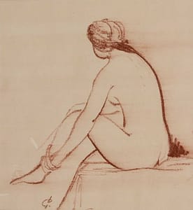 Italo : Jeune femme enlevant son bas