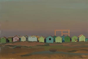 Italo : Cabines de plage au crépuscule