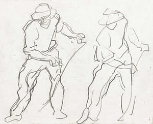 C Reymond : Deux faucheurs synchrones