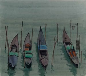 55 Idg Gondoles Hiver Pluie Schiavoni Bd