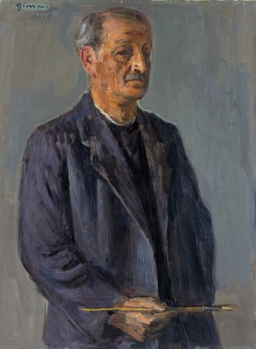 W. Gimmi : Autoportrait au pinceau